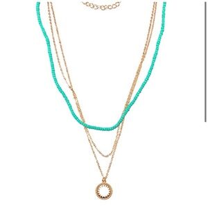 Gemma stone gold plated layered necklace